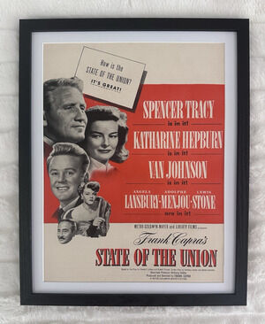 Framed 1948 State of the Union Movie Ad Spencer Tracey Hepburn Vtg Print Ad